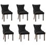 Voir la diapositive 2 : VIDAXL Chaises a manger lot de 6 noir tissu