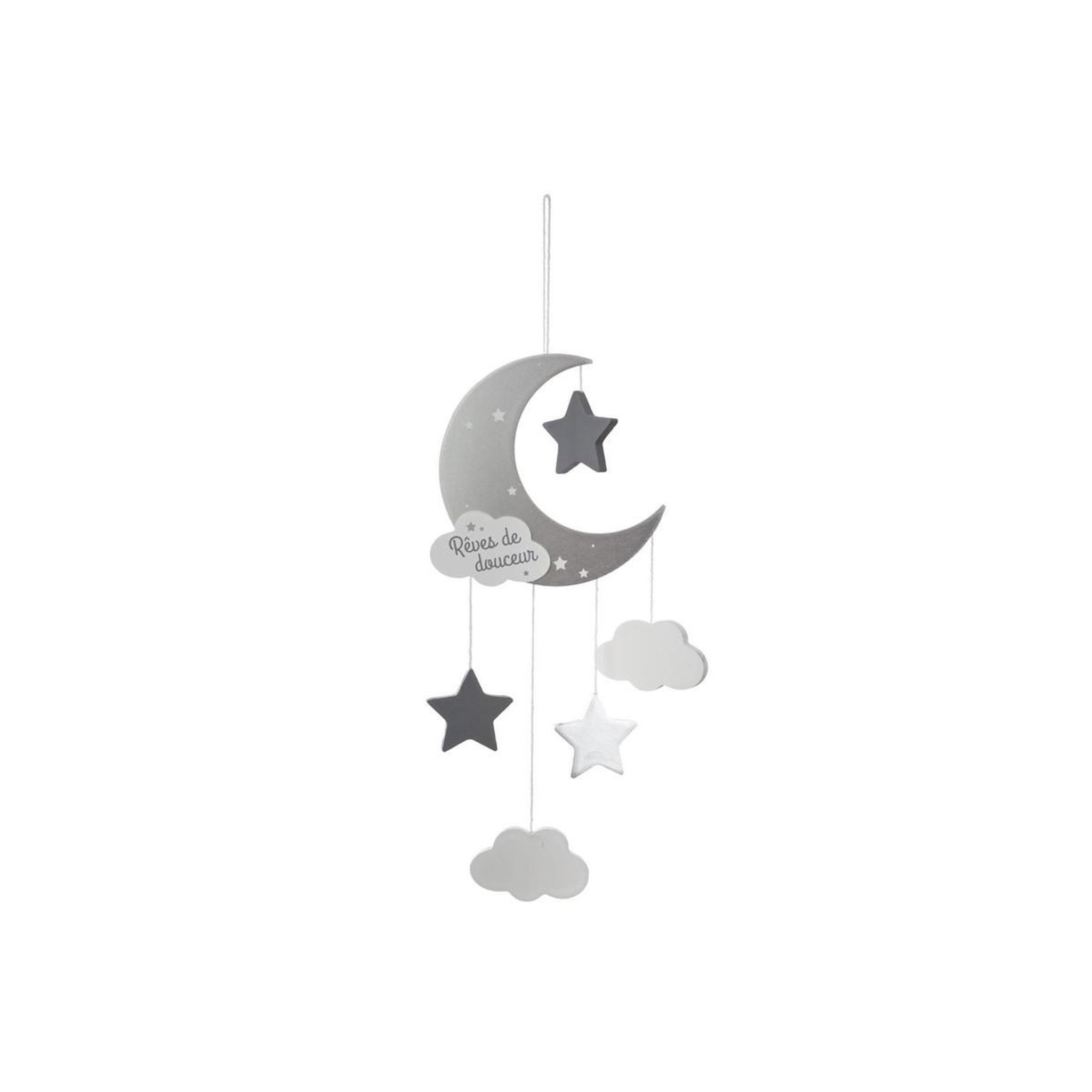 Atmosphera Kids Suspension enfant  lune  43cm gris