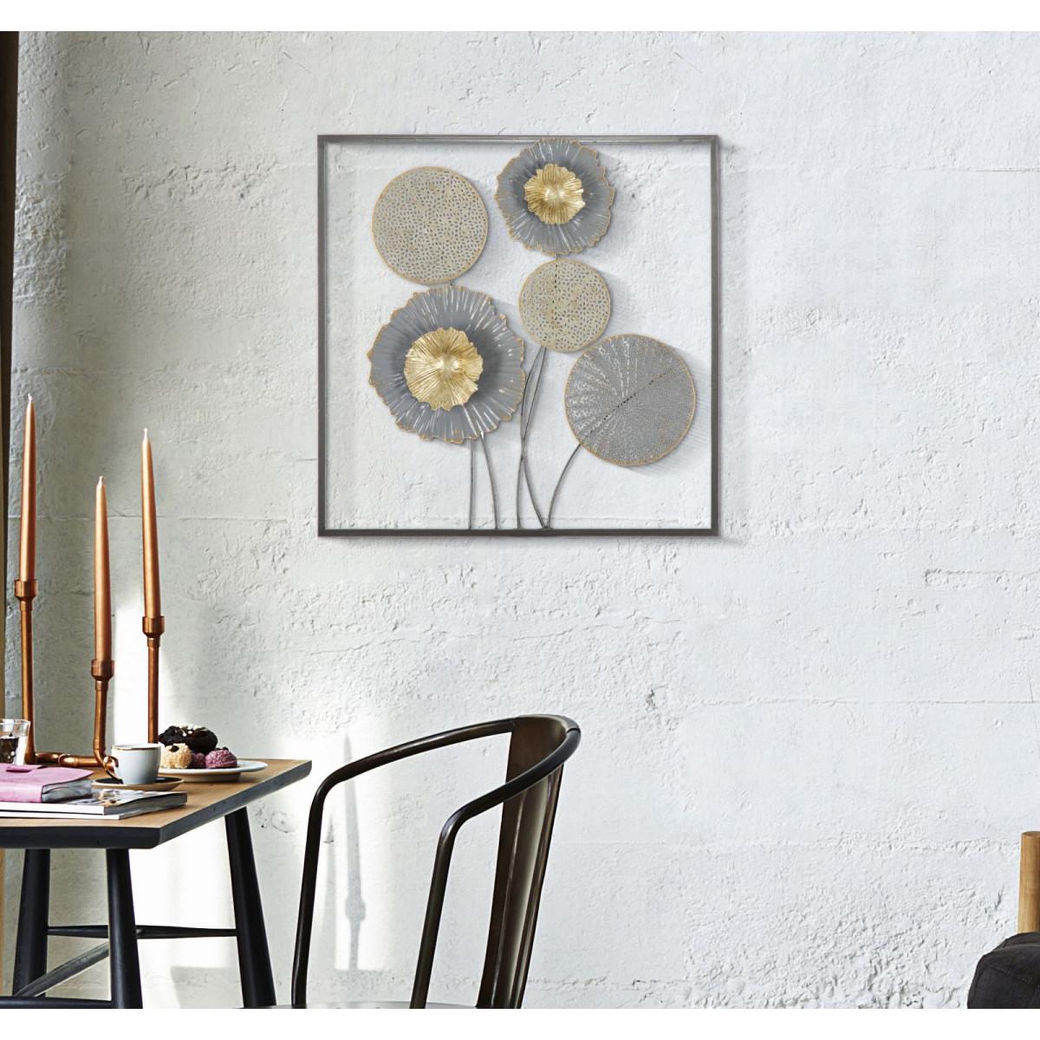 Voir la diapositive 5 : Paris Prix Décoration murale encadrée en métal  sqity  50cm multicolore