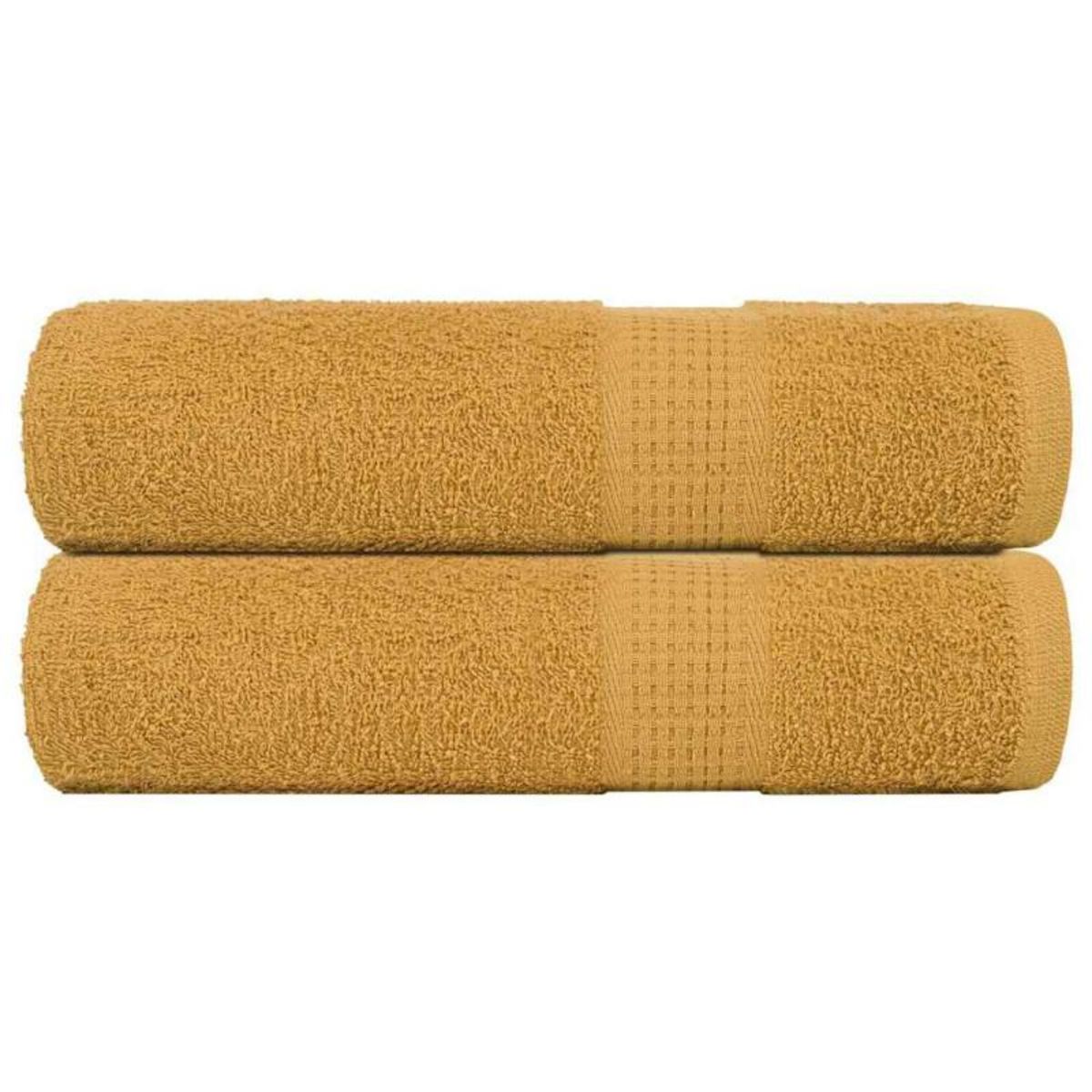 VIDAXL Serviettes de bain 2 pcs doré 100x150 cm 360 g m² 100% coton