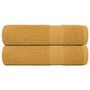 Voir la diapositive 1 : VIDAXL Serviettes de bain 2 pcs doré 100x150 cm 360 g m² 100% coton