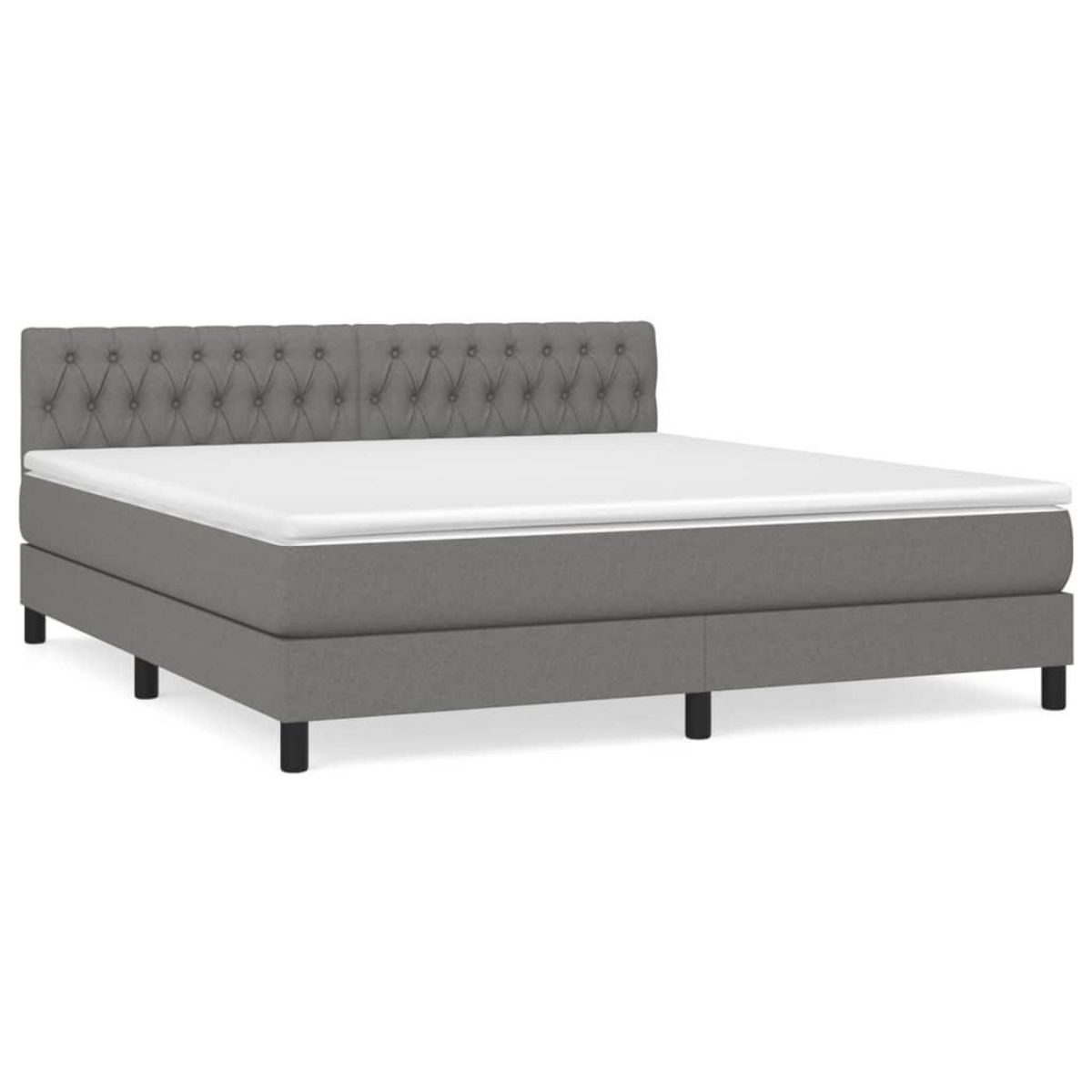 VIDAXL Sommier a lattes de lit avec matelas Gris fonce 180x200cm Tissu