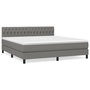 Voir la diapositive 2 : VIDAXL Sommier a lattes de lit avec matelas Gris fonce 180x200cm Tissu
