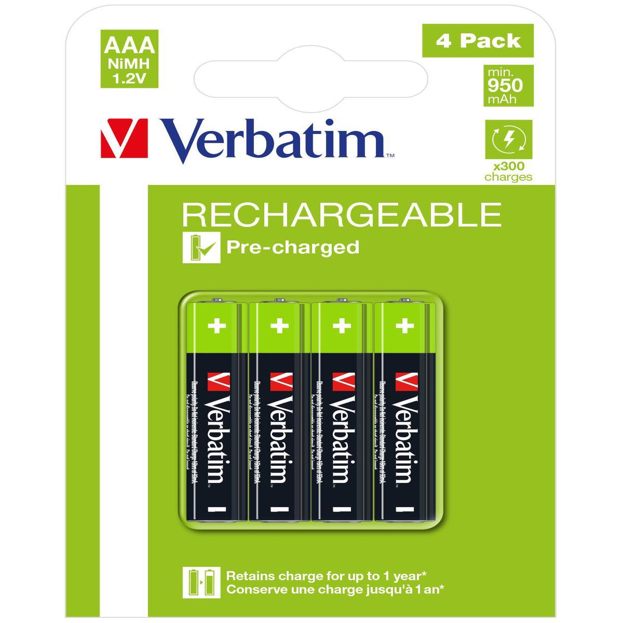 Voir la diapositive 2 : Verbatim Verbatim 49514 pile domestique Batterie rechargeable AAA Hybrides nickel-métal (NiMH)
