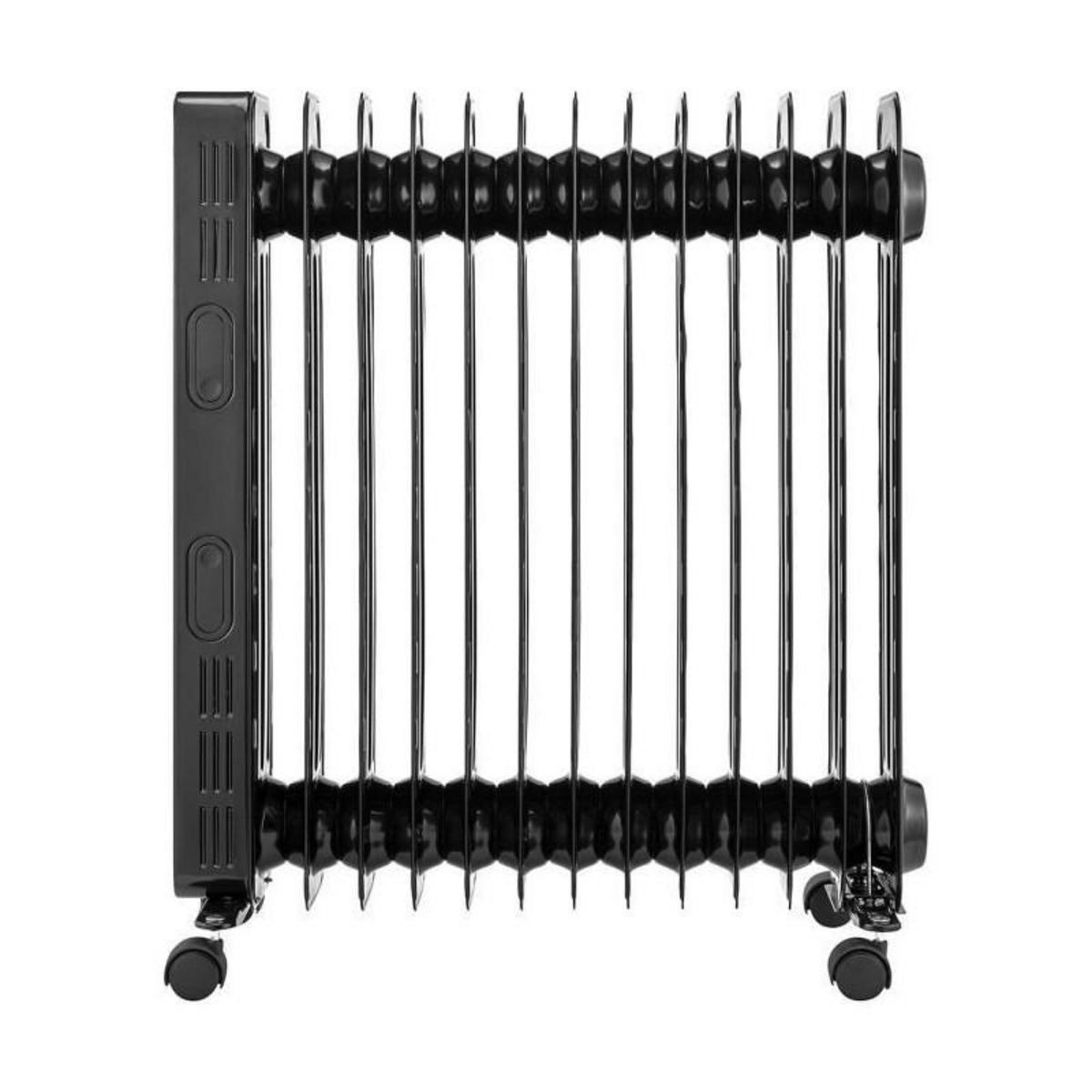 OCEANIC Radiateur electrique bain dhuile 2500W OCEANIC - 3 puissances - Thermostat electronique - Telecommande - Mobile - Noir