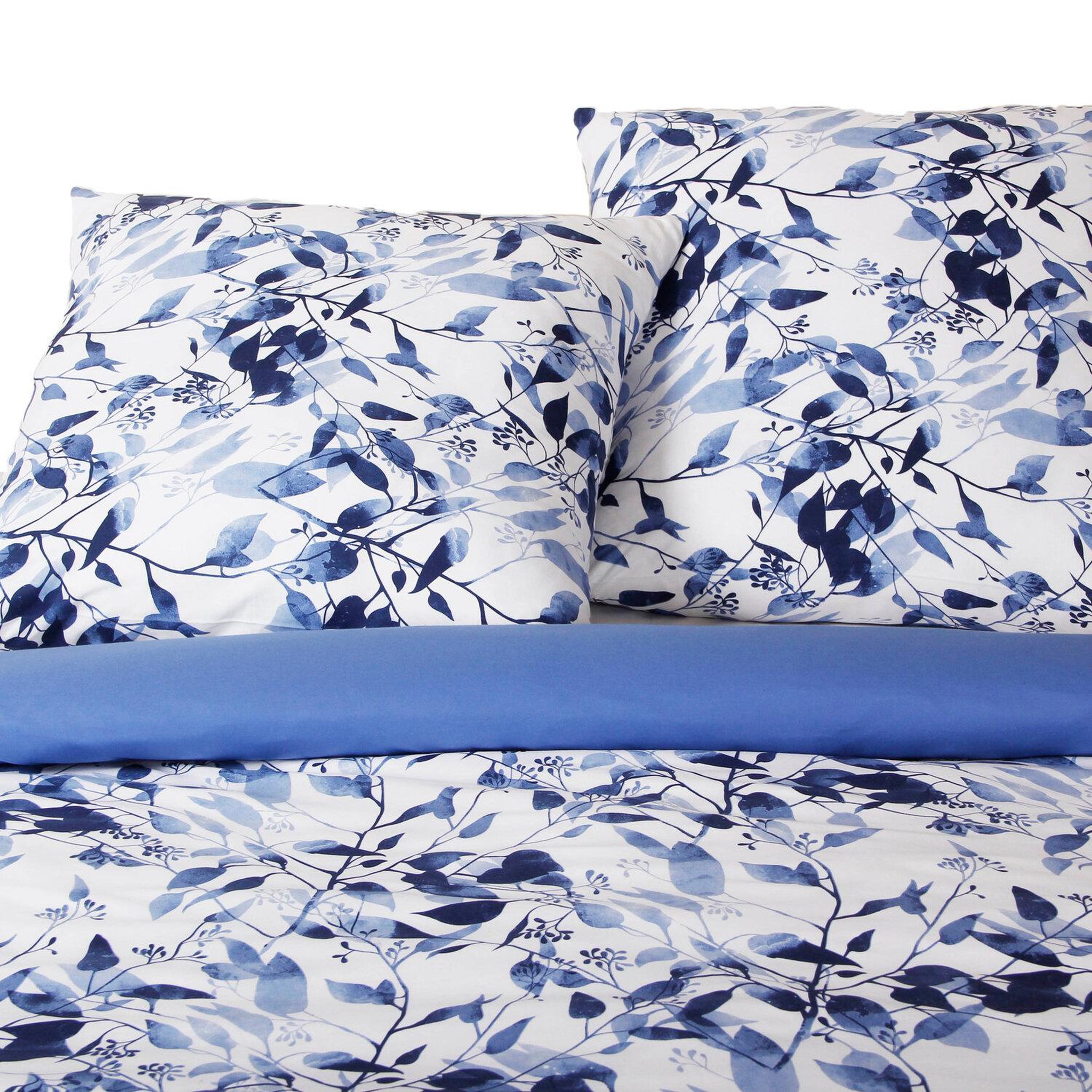 Voir la diapositive 3 : Home collection Parure housse de couette 3 pcs 240x220 cm 100% coton 57 fils imprimé. Leaves