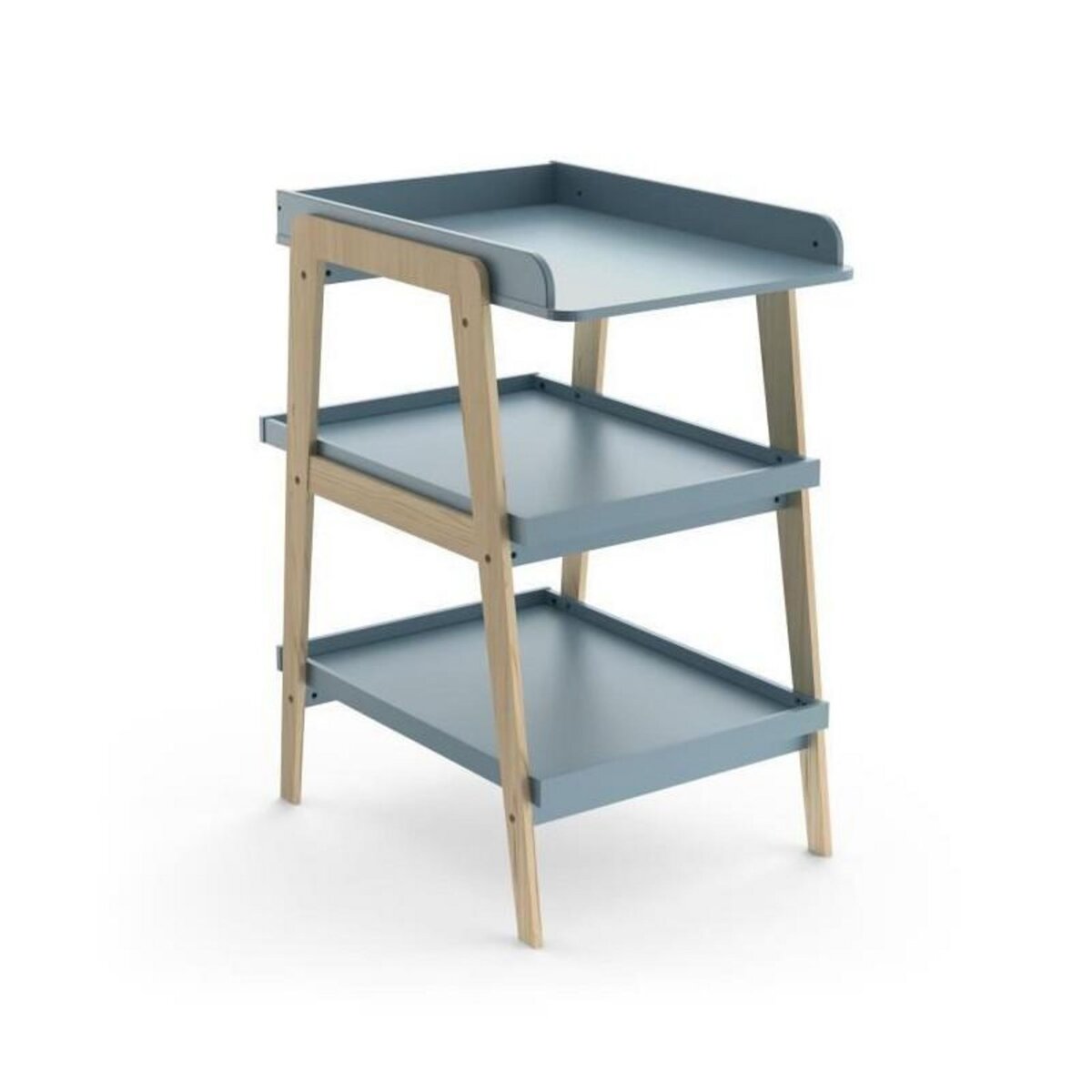 Demeyere Table a langer TSUGA - Bois massif et MDF - L.58 x P.71,1 x H.101,2 cm - Pour matelas 50x70 cm - Bleu orage