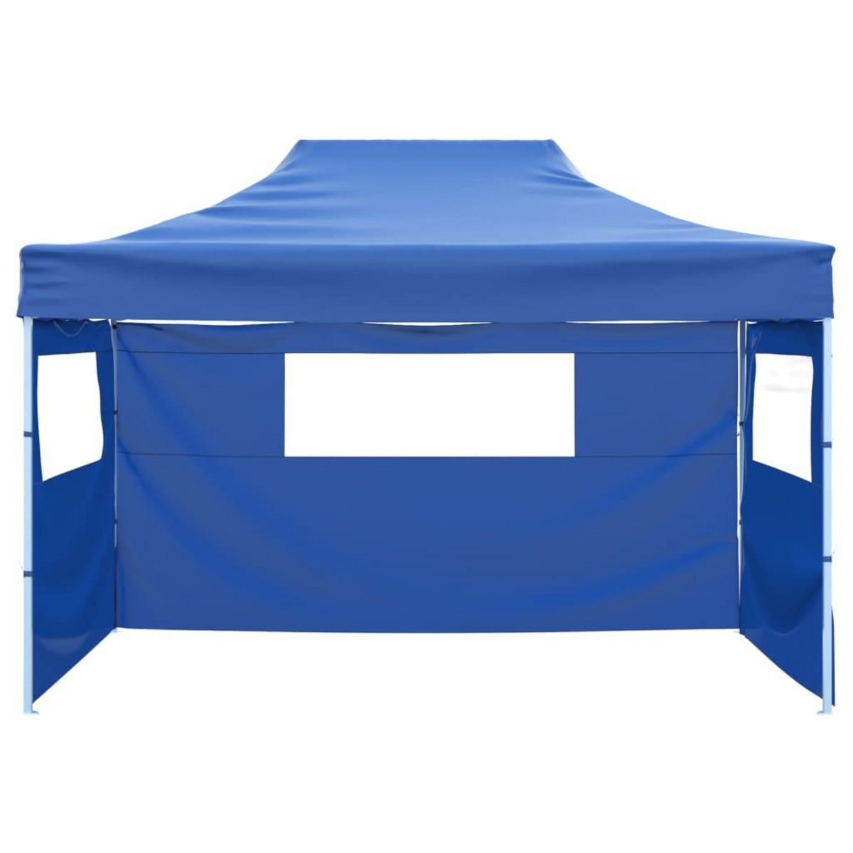 VIDAXL Tente de reception pliable avec 3 parois 3x4 m Acier Bleu