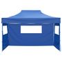 Voir la diapositive 2 : VIDAXL Tente de reception pliable avec 3 parois 3x4 m Acier Bleu