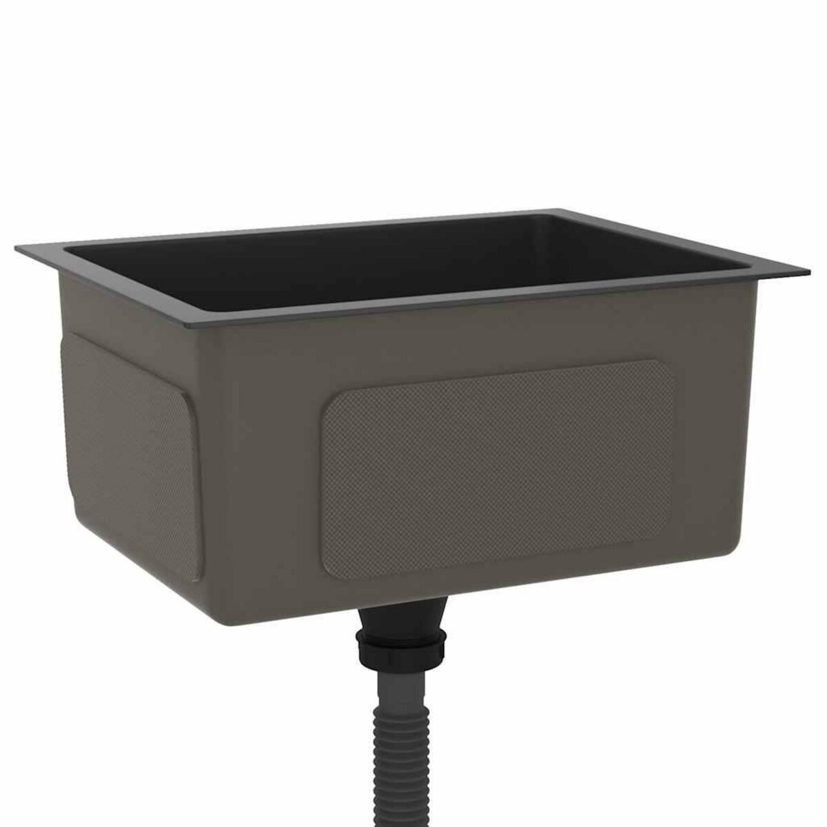 VIDAXL Evier de cuisine fait main Noir Acier inoxydable