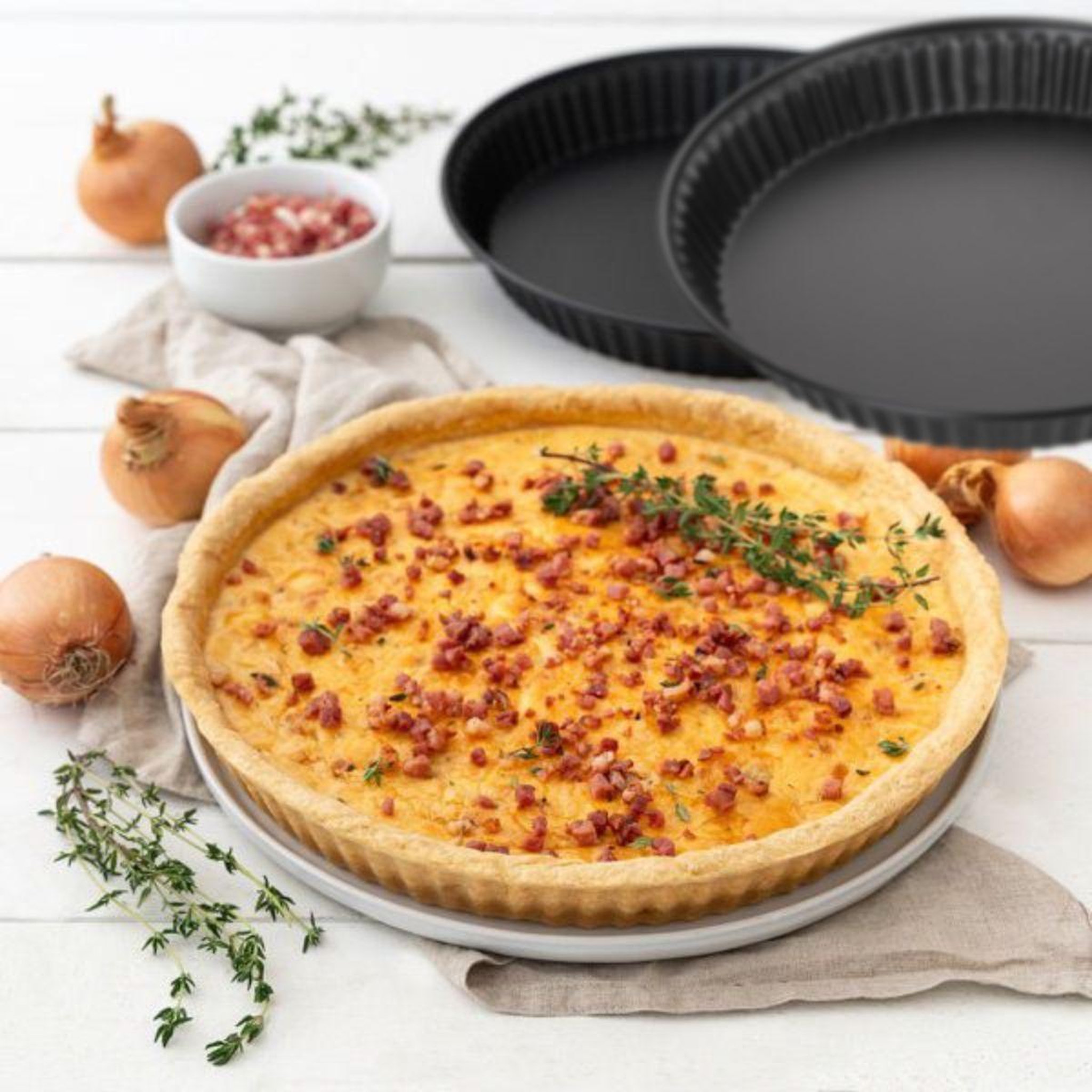 Voir la diapositive 2 : ZENKER Set de 2 moules à tartes ou quiches de 28 cm et 30 cm zenker spécial countries