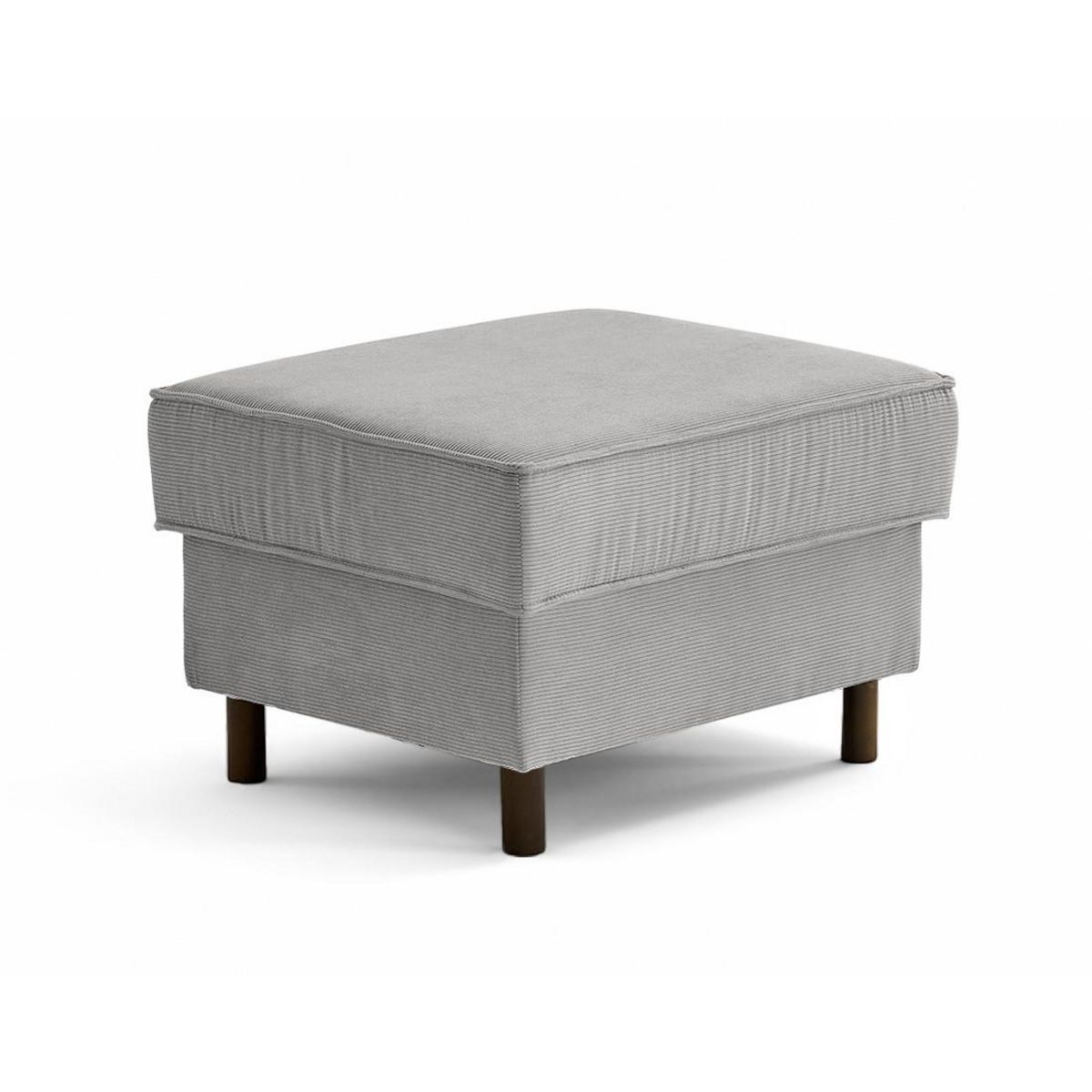 LISA DESIGN Jake - pouf en velours côtelé - pieds bois foncé