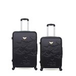 LES P'TITES BOMBES LPB LPB LUGGAGE - LOT DE 2 - Valises grand format et weekend AELYS. Coloris disponibles : Noir, Beige, Gris