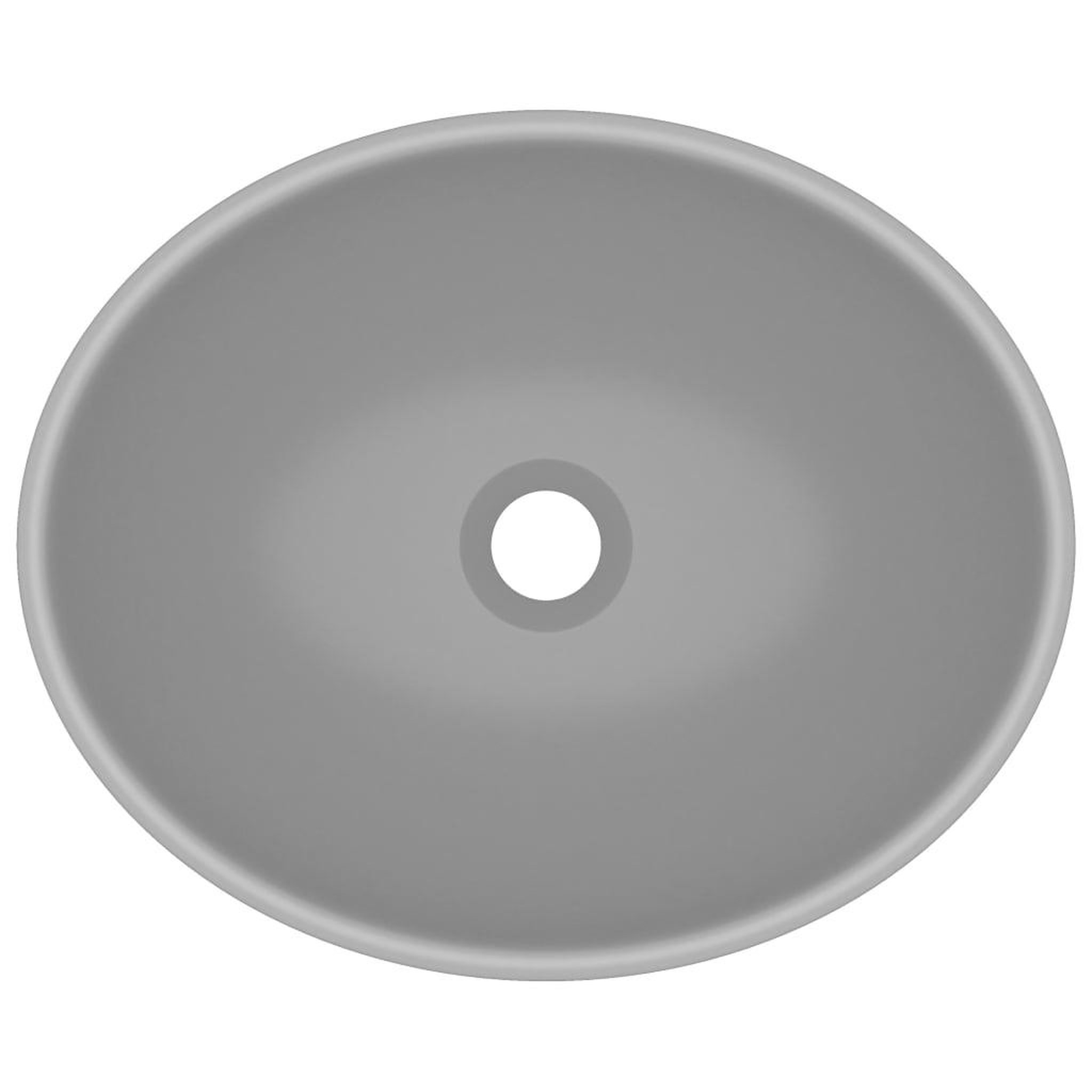 Voir la diapositive 4 : VIDAXL Lavabo ovale de luxe Gris clair mat 40x33 cm Ceramique