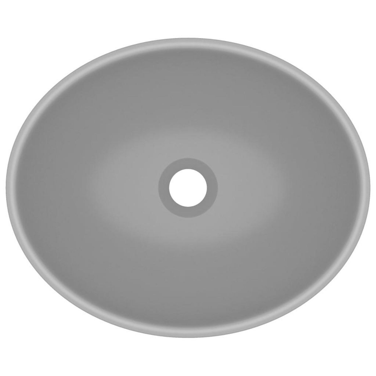 VIDAXL Lavabo ovale de luxe Gris clair mat 40x33 cm Ceramique