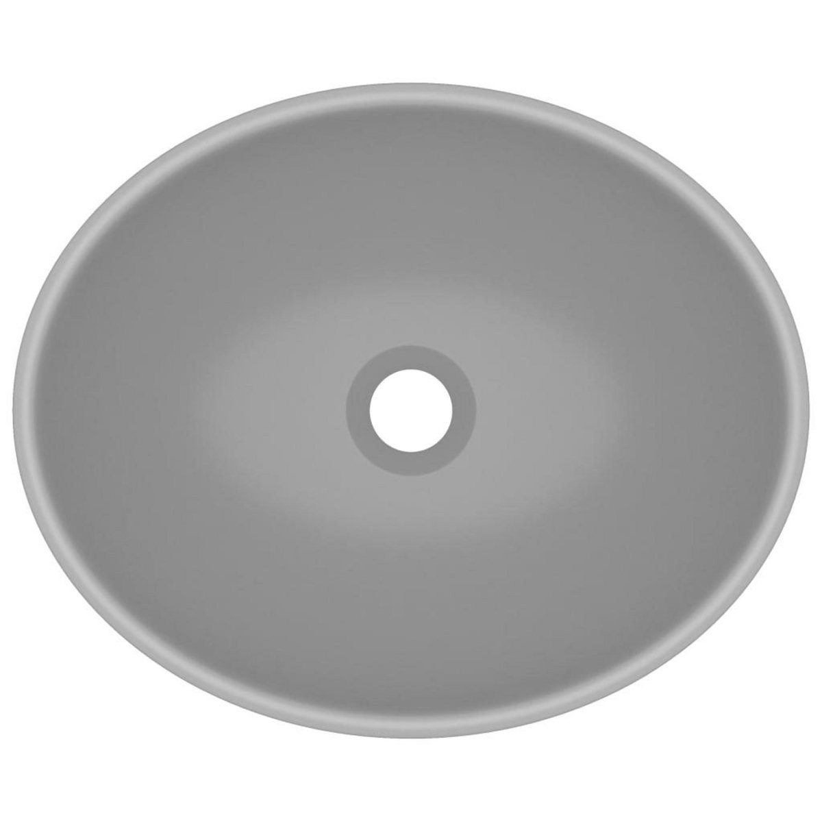 VIDAXL Lavabo ovale de luxe Gris clair mat 40x33 cm Ceramique