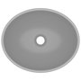 Voir la diapositive 4 : VIDAXL Lavabo ovale de luxe Gris clair mat 40x33 cm Ceramique