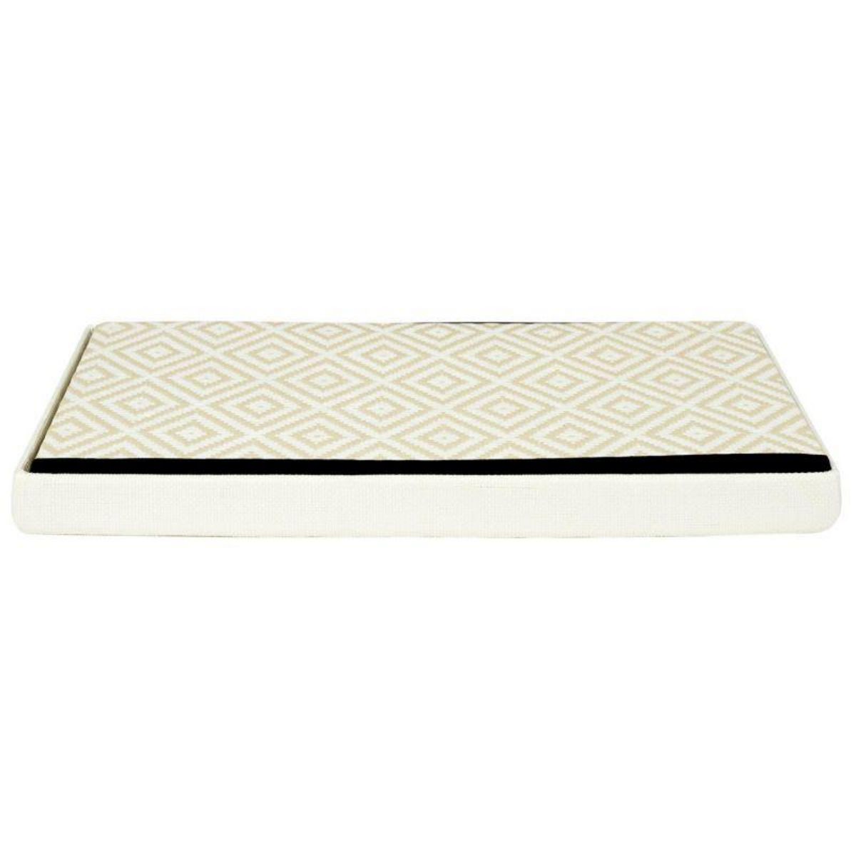 Paris Prix Banc Coffre Pliable  Tressé  76cm Blanc