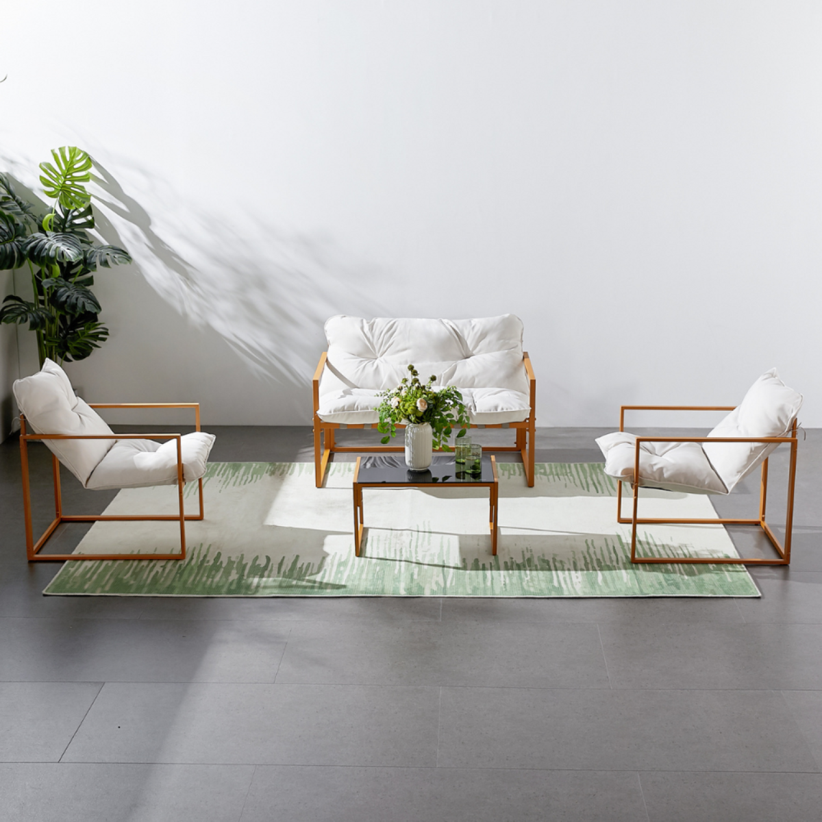 CONCEPT USINE Salon de jardin effet bois RABAT