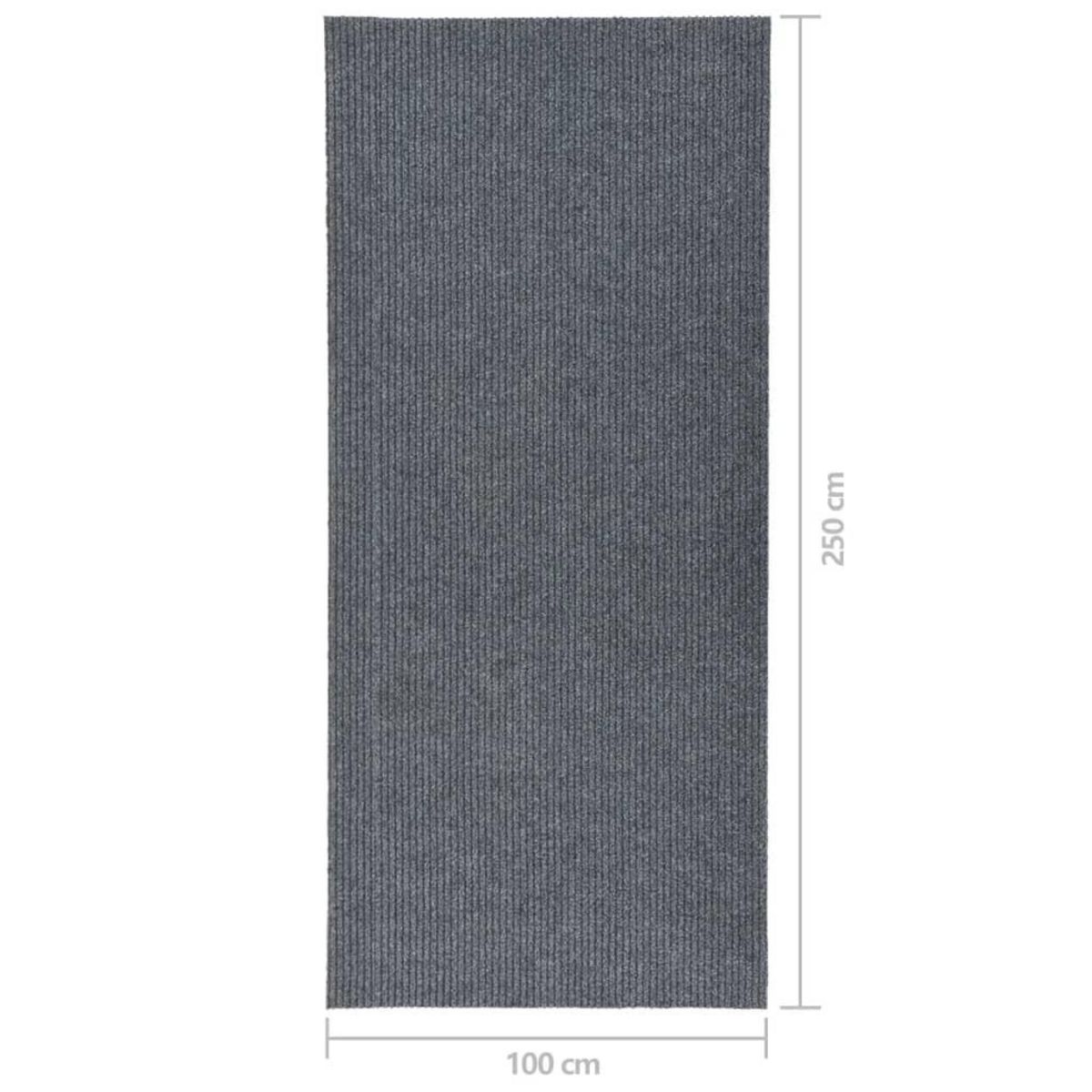 VIDAXL Tapis 100x250 cm Gris