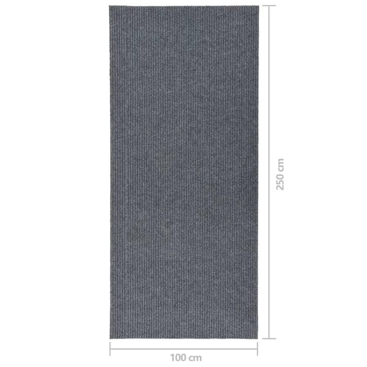 VIDAXL Tapis 100x250 cm Gris