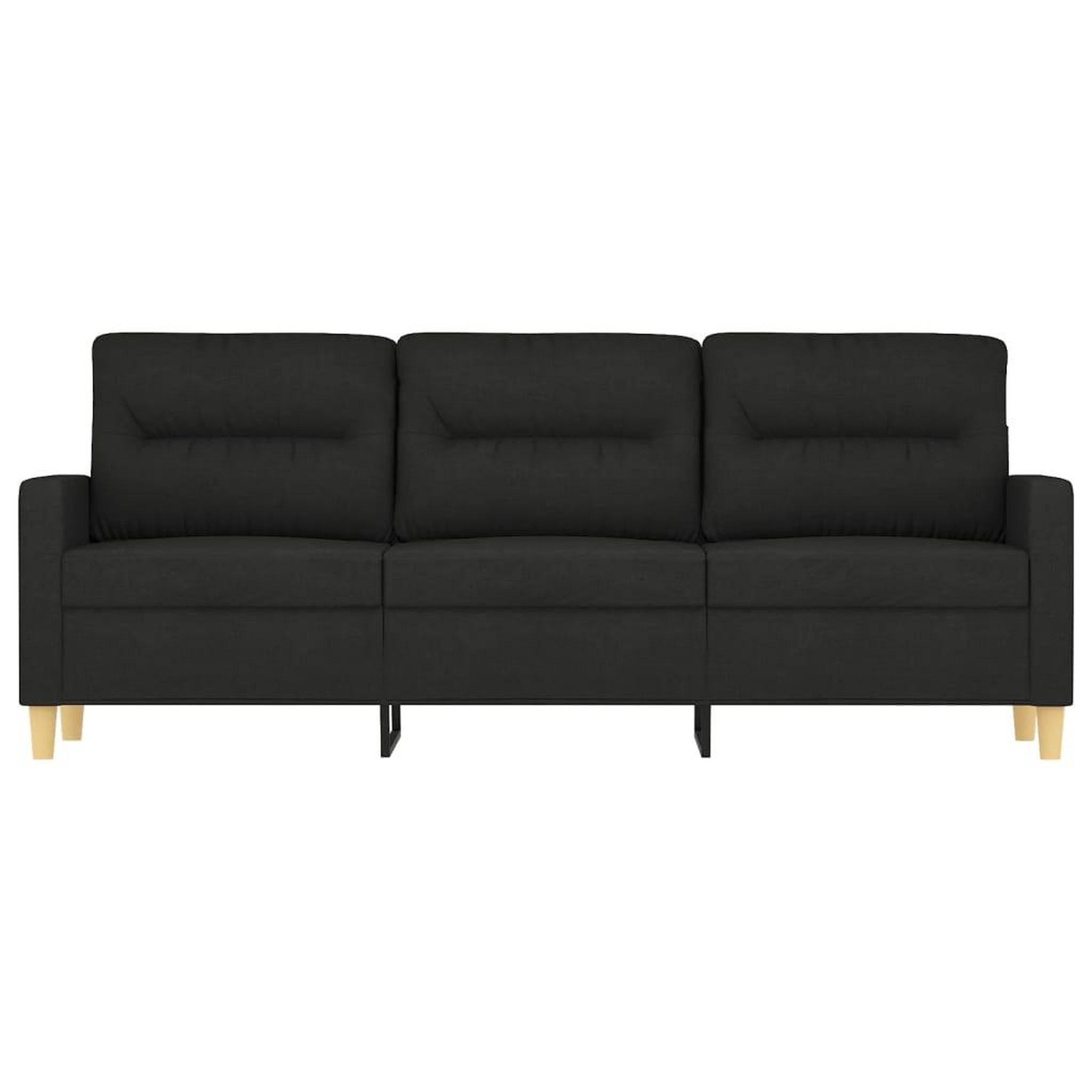 Voir la diapositive 3 : VIDAXL Canape a 3 places Noir 180 cm Tissu