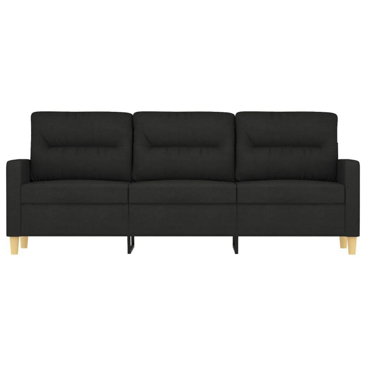 VIDAXL Canape a 3 places Noir 180 cm Tissu