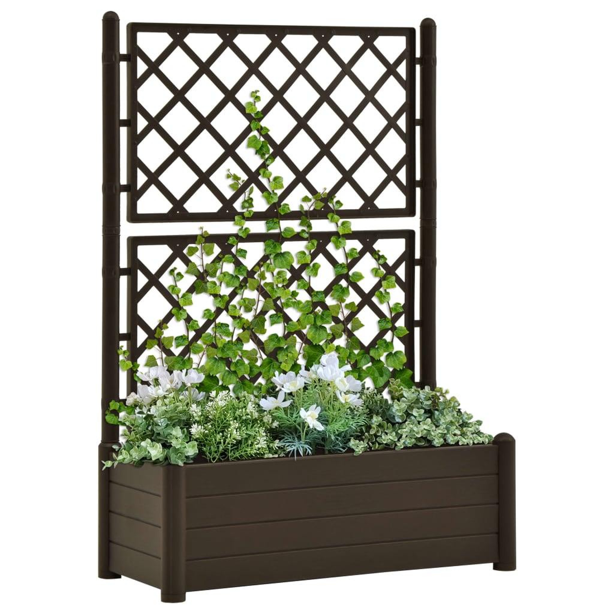 Voir la diapositive 1 : VIDAXL Jardiniere avec treillis 100x43x142 cm PP Moka