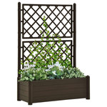 VIDAXL Jardiniere avec treillis 100x43x142 cm PP Moka
