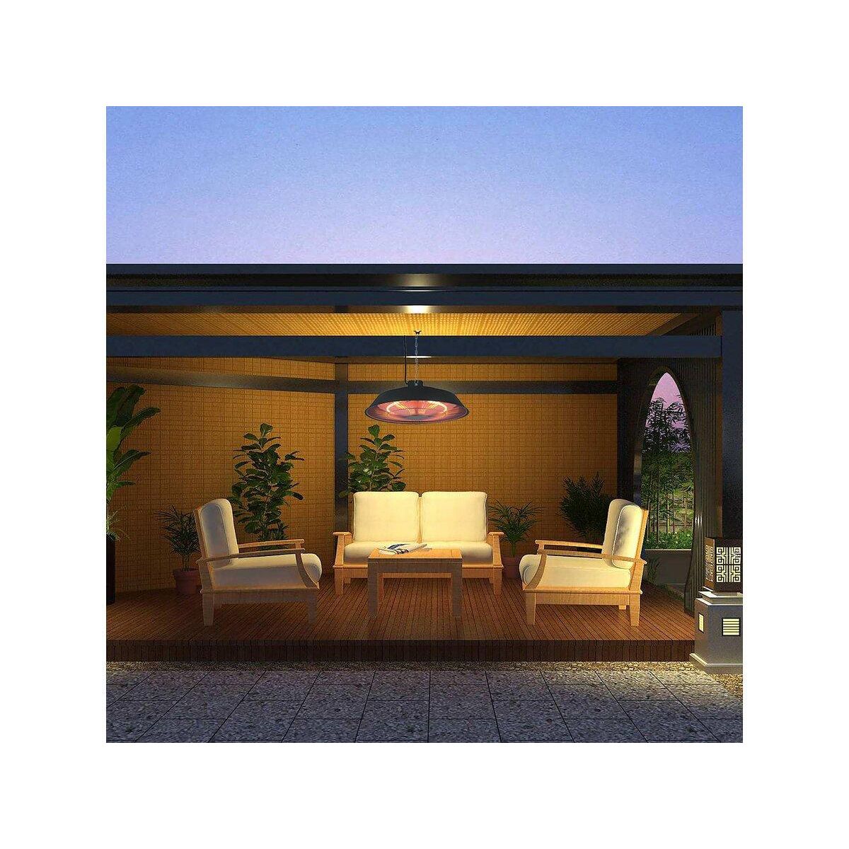 Habitat et Jardin Chauffage électrique suspendu - 1500W - Noir