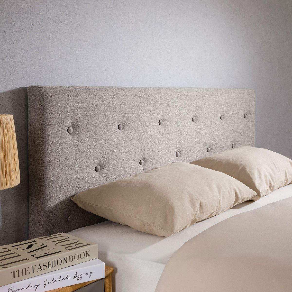 IDIMEX Tête de lit LULINE 160 capitonnée sur pieds, en tissu