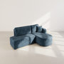 Voir la diapositive 6 : BEST MOBILIER Miro - canapé d'angle droit 4 places convertible avec coffre en velours texturé