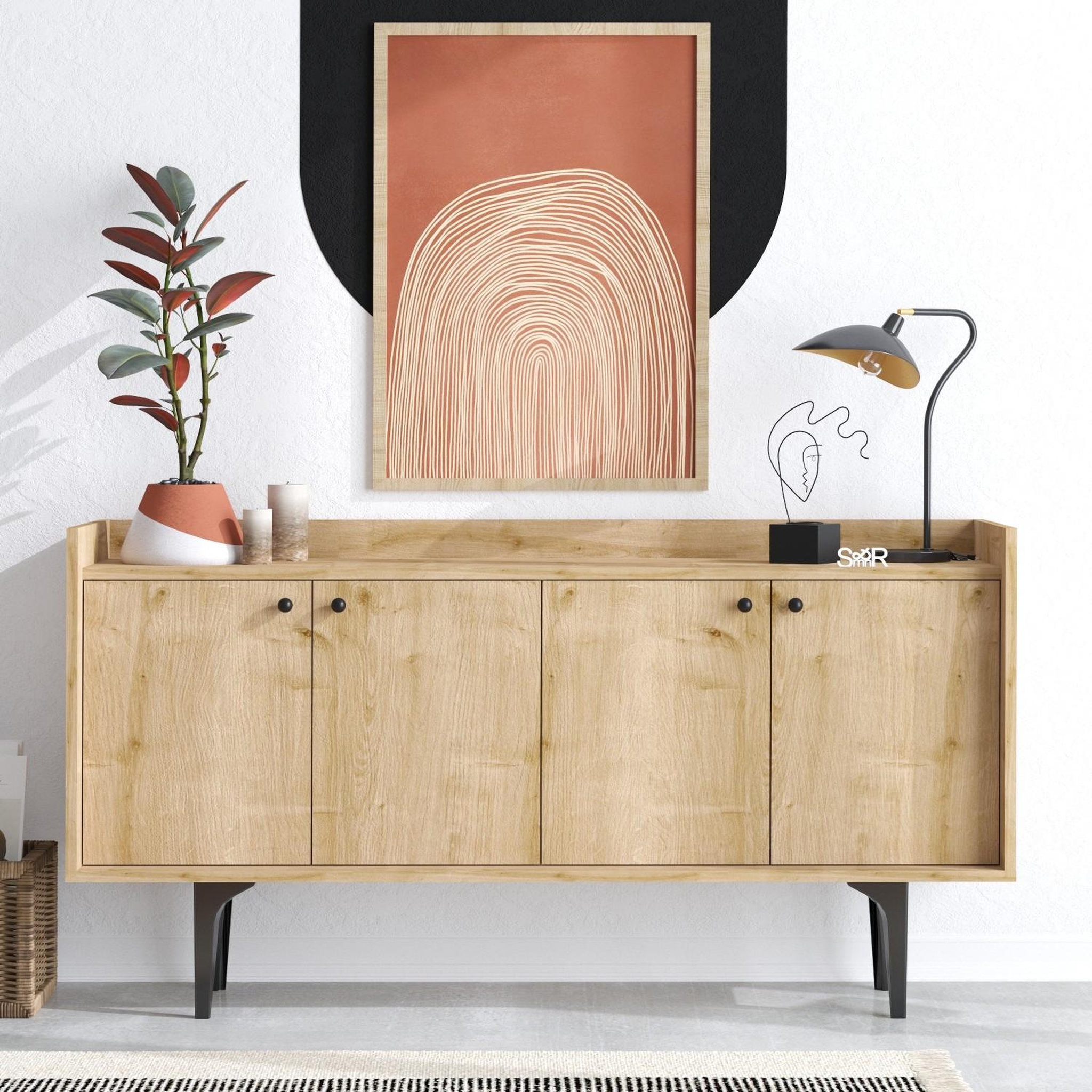 Voir la diapositive 4 : Habitat et Jardin Buffet en bois  navi  - 150 x 40 x 80 cm - beige