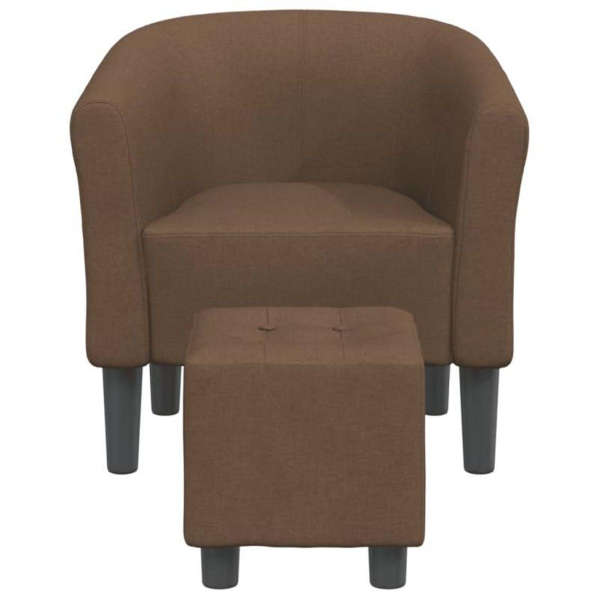 VIDAXL Chaise cabriolet avec repose pied marron tissu