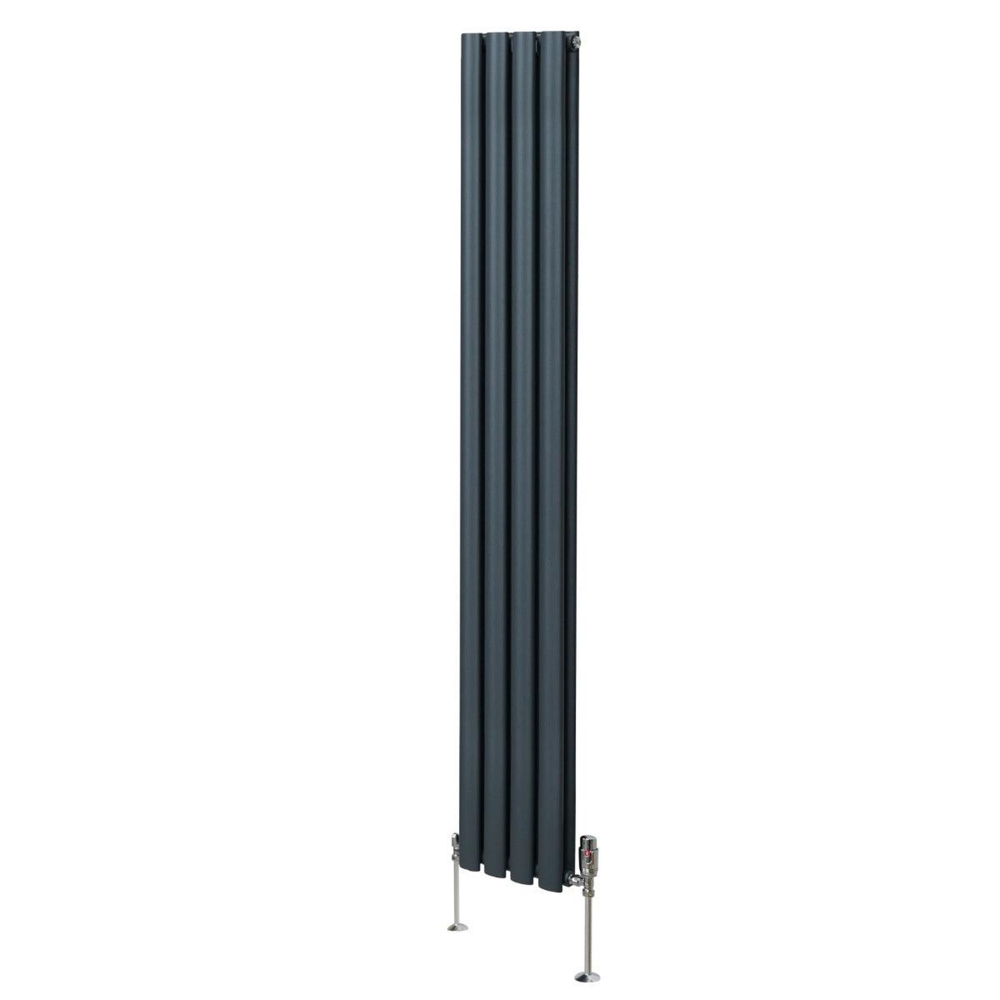 Voir la diapositive 1 : MONSTERSHOP Radiateur à colonnes ovales & robinet, 2 panneaux - 1800 x 240 mm