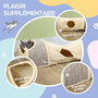 Voir la diapositive 5 : PAWHUT Tunnel pour chat modulable - 3 portes, 2 griffoirs - sisal peluche beige