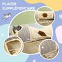 Voir la diapositive 5 : PAWHUT Tunnel pour chat modulable - 3 portes, 2 griffoirs - sisal peluche beige