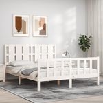VIDAXL Cadre de lit sans matelas blanc bois de pin massif