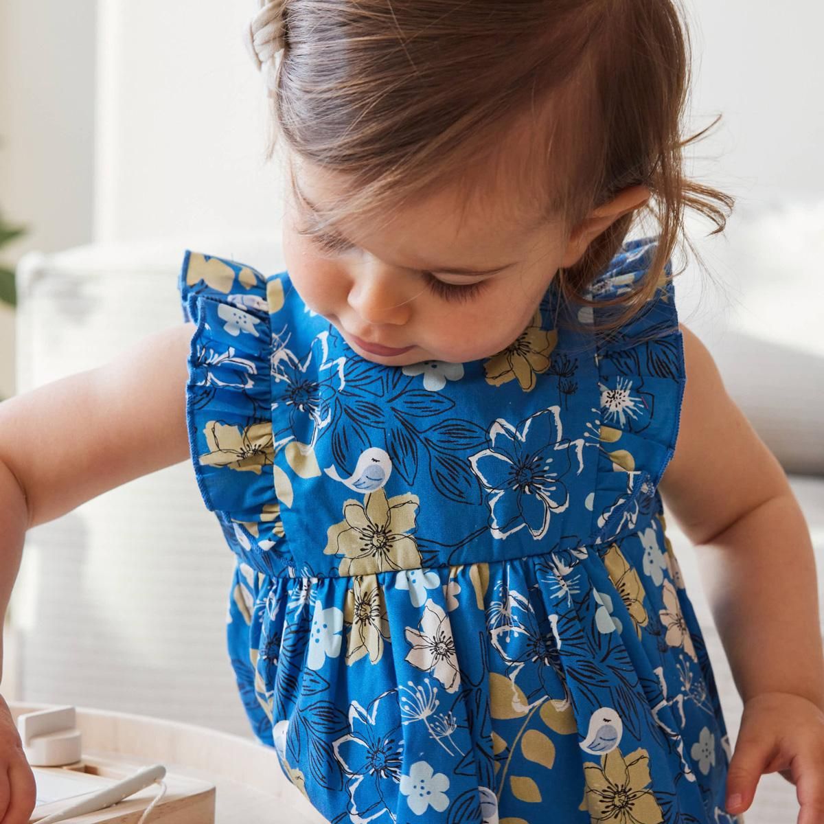 Petit Béguin Robe bébé en popeline Flora