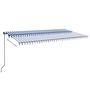 Voir la diapositive 3 : VIDAXL Auvent manuel retractable 600x350 cm Bleu et blanc