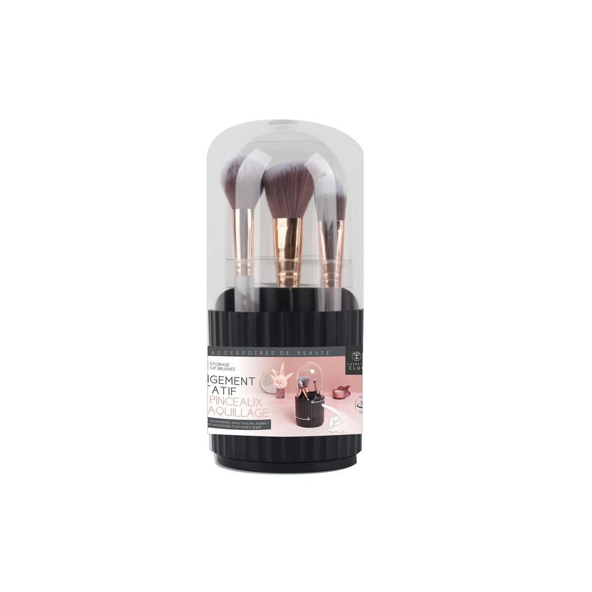Voir la diapositive 6 : Cosmetic Club Lot de 6 pinceaux maquillage  rotatif  24cm noir