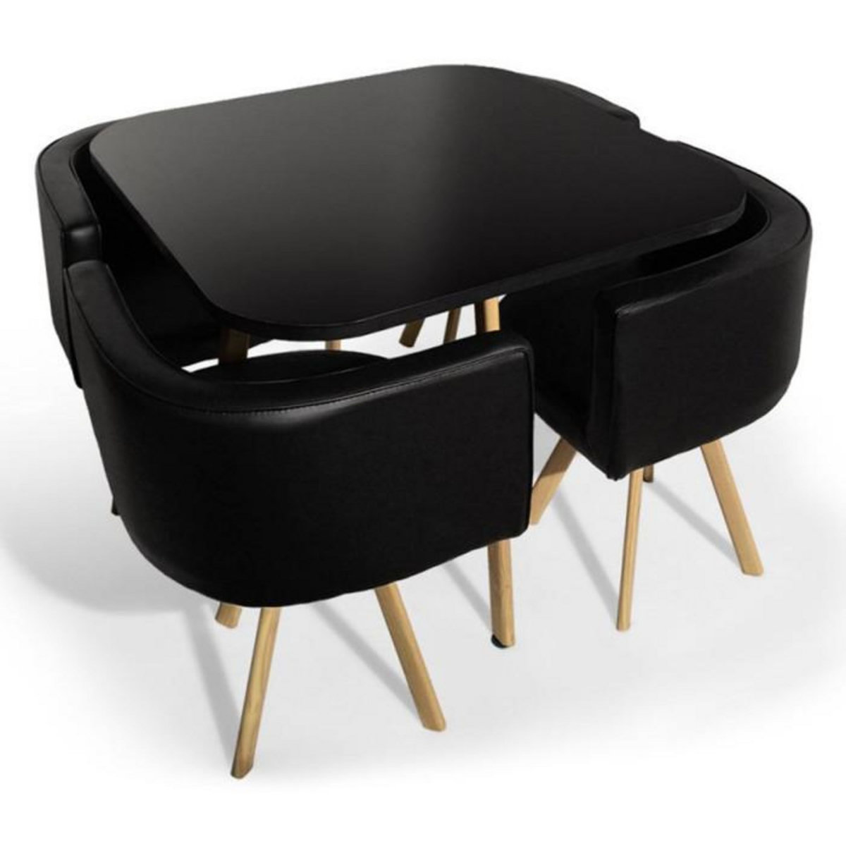 Paris Prix Ensemble Table de Repas & 4 Chaises Design  Norway  Noir