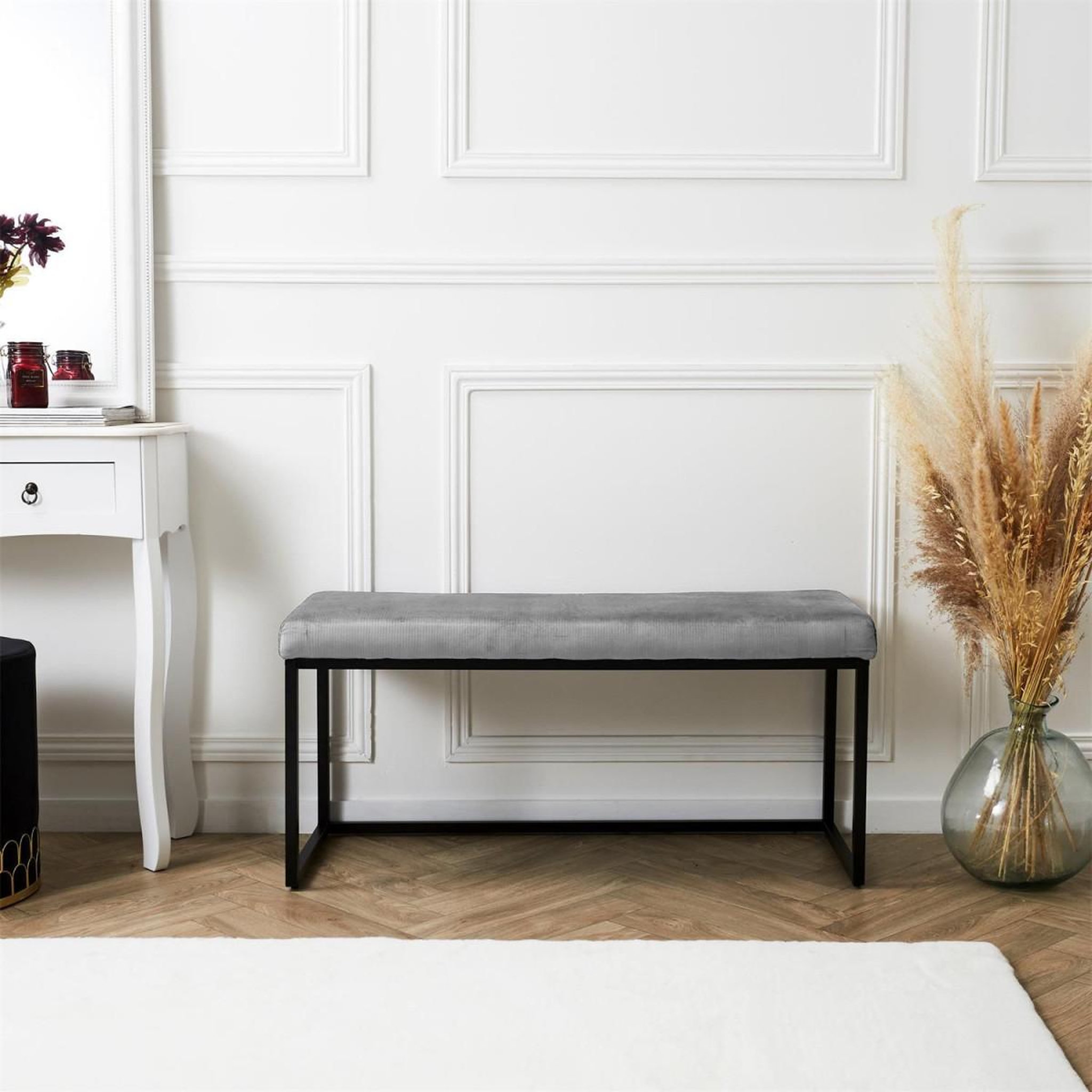 Voir la diapositive 6 : The Home Deco Factory Banc design  giulia  100cm gris