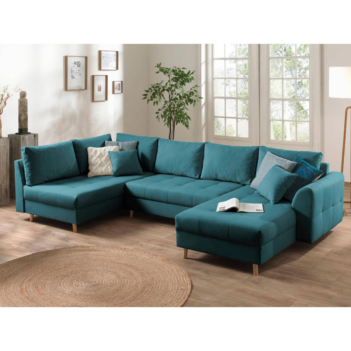 LISA DESIGN Rune - canapé panoramique - 7 places - style scandinave - gauche