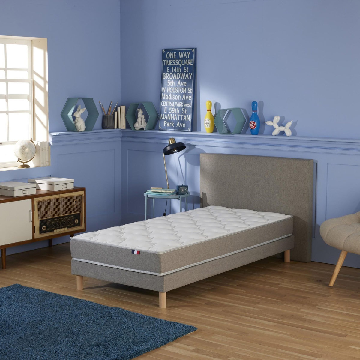 IDLITERIE Ensemble matelas mousse réversible STRATUS et sommier - confort français