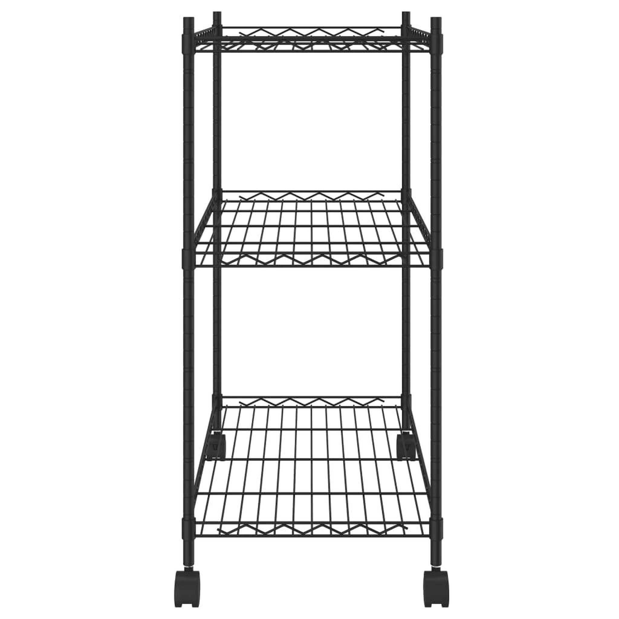 Voir la diapositive 4 : VIDAXL Etagere de rangement 3 niveaux et roues 60x35x81 cm noir 150 kg
