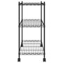 Voir la diapositive 4 : VIDAXL Etagere de rangement 3 niveaux et roues 60x35x81 cm noir 150 kg