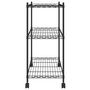 Voir la diapositive 4 : VIDAXL Etagere de rangement 3 niveaux et roues 60x35x81 cm noir 150 kg