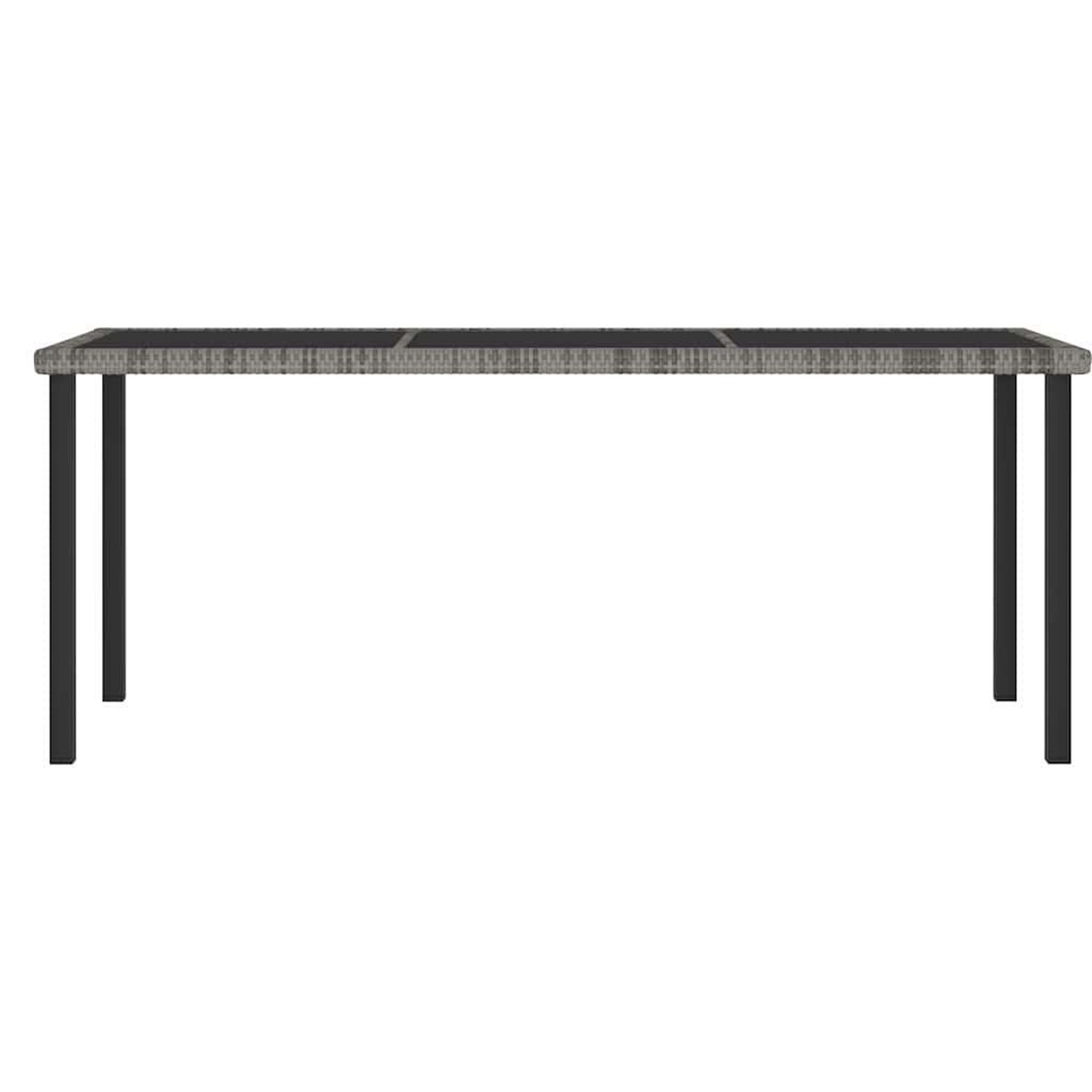 Voir la diapositive 5 : VIDAXL Ensemble a manger de jardin 7 pcs Resine tressee Gris