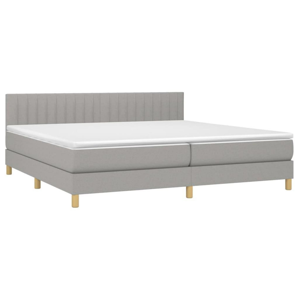 VIDAXL Sommier a lattes de lit matelas LED Gris clair 200x200 cm Tissu
